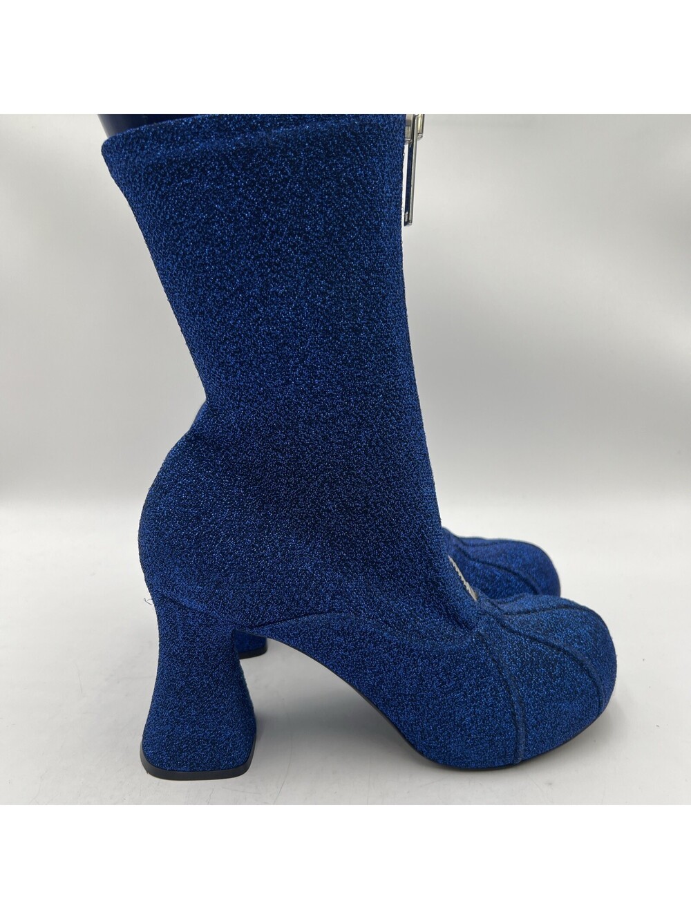 Womens’s Stella McCartney Groove Blue Glitter Ankle Boots Size 40